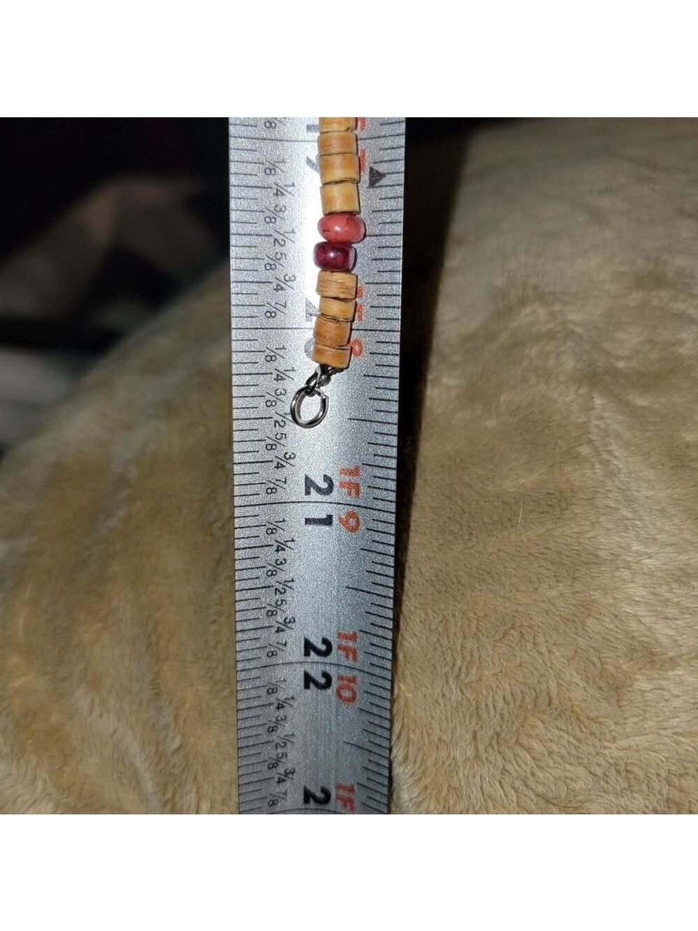 Wood Bead Necklace Stone Pendant #N54 - Picture 5 of 5
